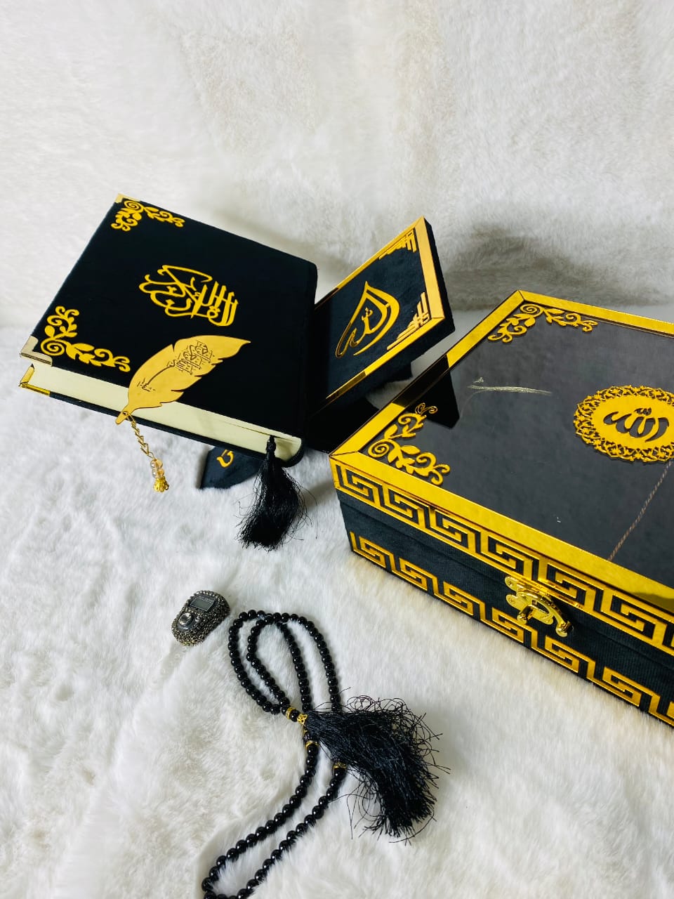 Tajweedi Large Acrylic box velvet (20B) Black