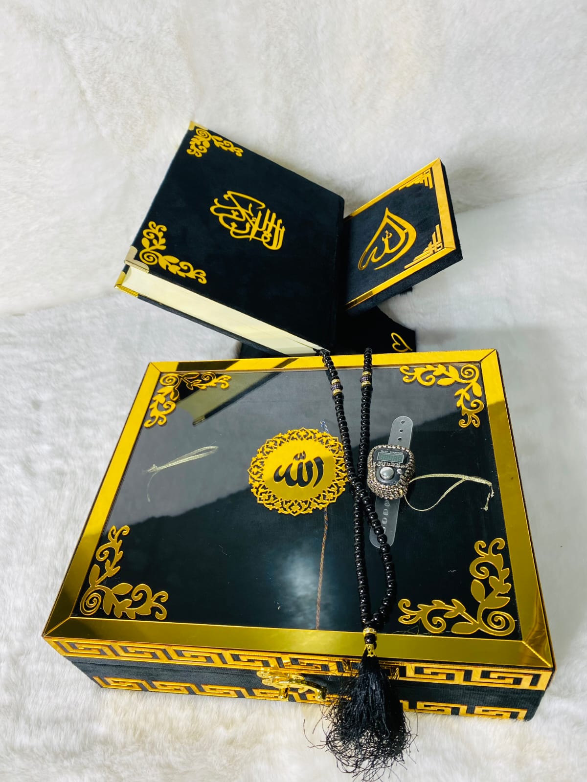 Tajweedi Large Acrylic box velvet (20B) Black