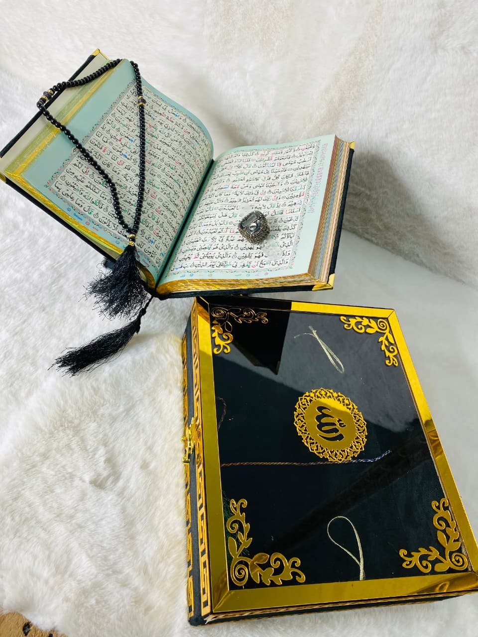 Tajweedi Large Acrylic box velvet (20B) Black