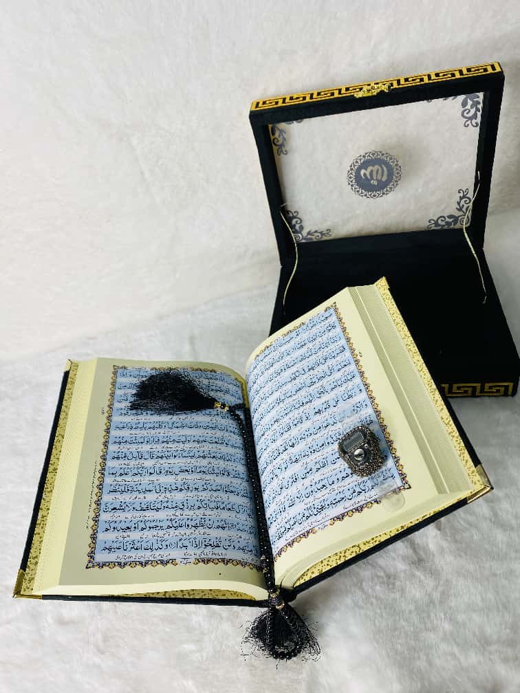 Kanz ul Iman Acrylic box velvet (63B) Black